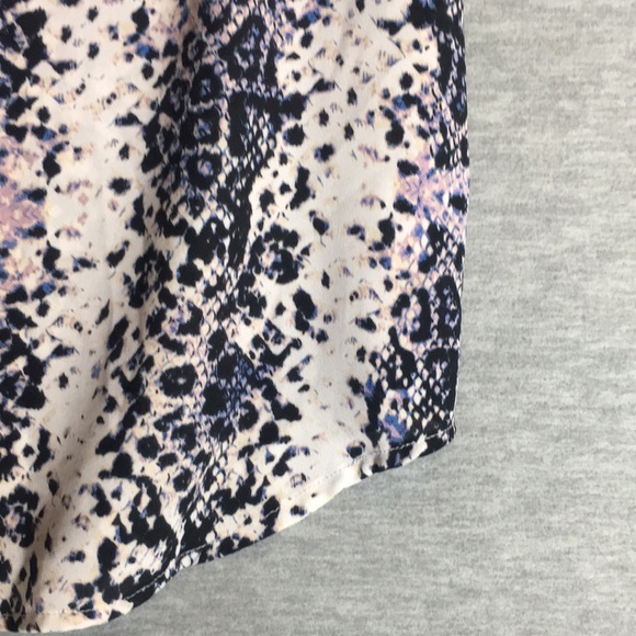 ADRIANNA PAPELL Animal Print Long Line Cool Comfy V-Neck Yoke Back Versatile - Picture 7 of 15